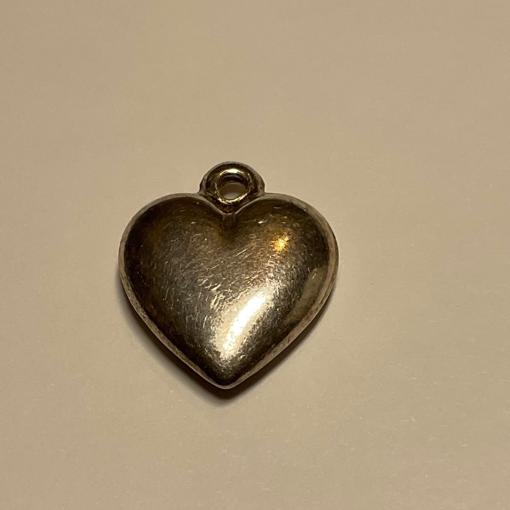 Sterling Silver Solid Heart Shaped Charm / Pendant. 3/4” high